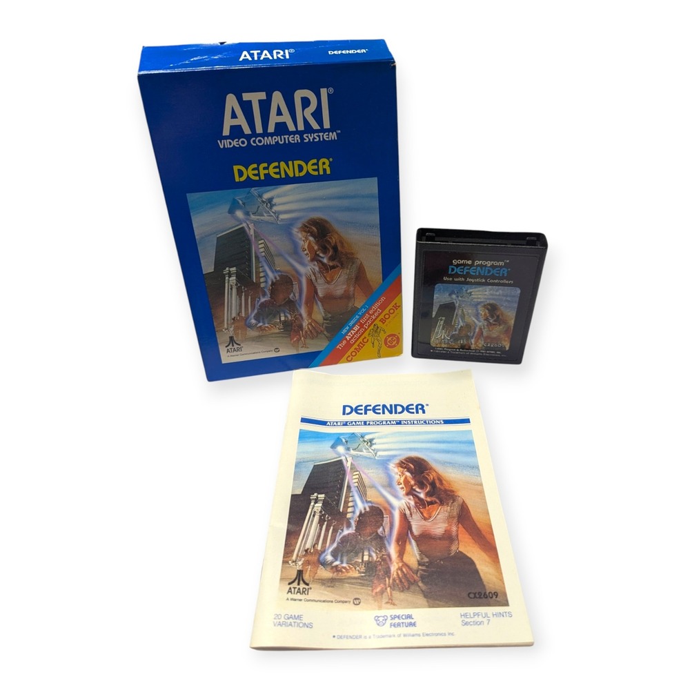 Atari 2600 Defender Video Game Original Box Manual CX2609 Vintage 1982‎